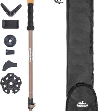 Trekking Poles - Carbon Fiber Monopod Walking or Hiking Sticks with with Accessories Mount and Adjustable Quick Locks