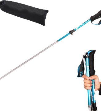 Ultra Light Trekking Hiking Poles Aluminum Alloy Collapsible Outdoor Walking Sticks, Alpenstock for Hiking, Camping, Mountaining, Backpacking
