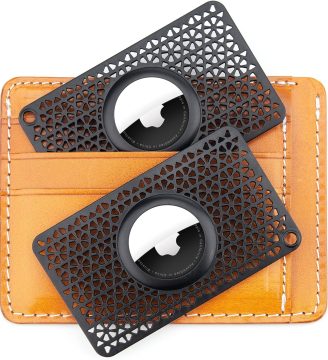 [Ultra Thin] for Airtag Wallet Holder 2 Pack, Airtag Holder, 0.1 inch Thickness, Airtag Wallet Case Slim Thin Card Case for Purse, Handbag, Backpack Wallet, Clutch (Black)